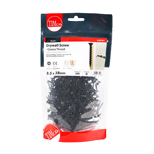 TIMCO Dry Wall Screws Course Thread 3.5mm x 38mm Black (Bag Of 350)