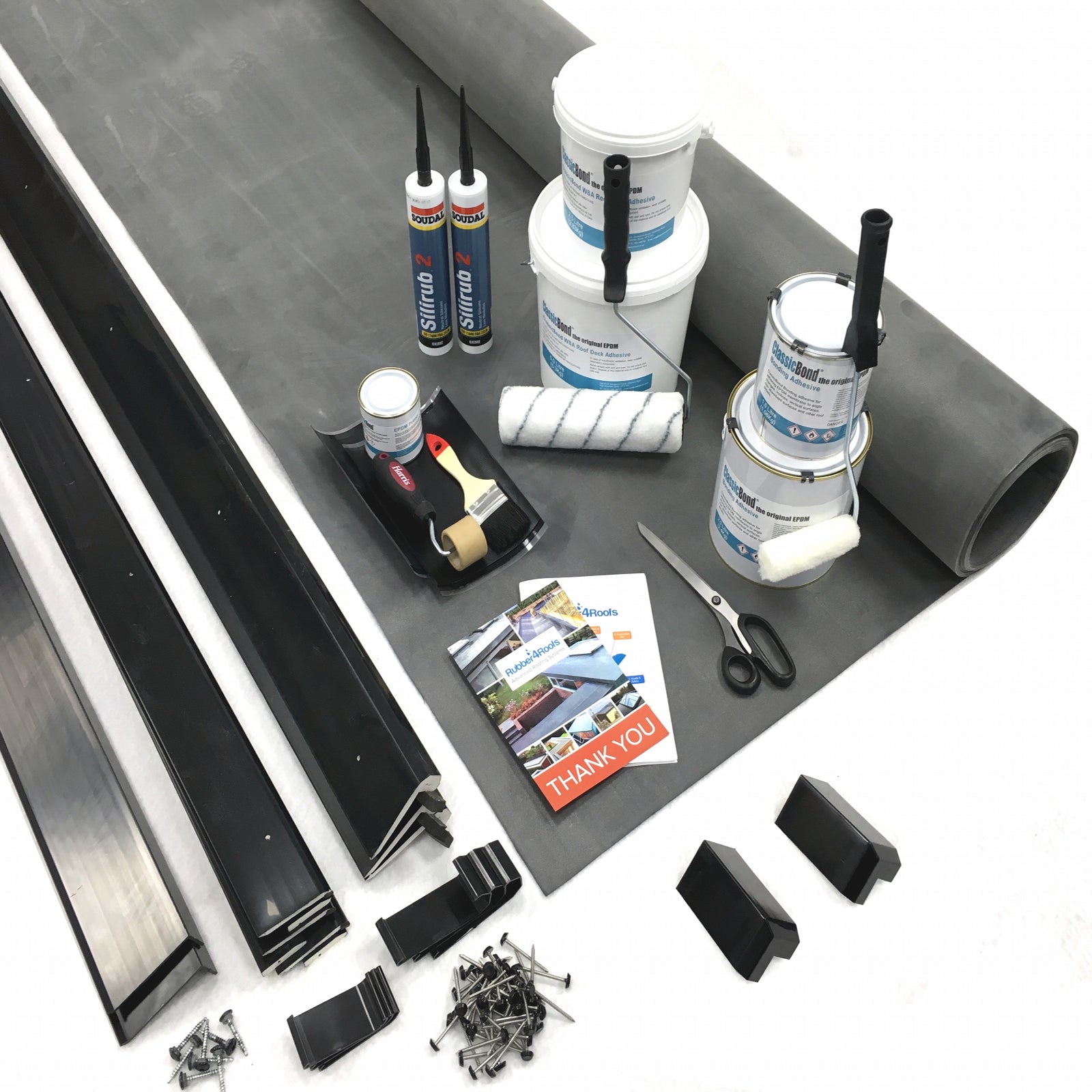 Flat Rubber Roof Extension EPDM Kit