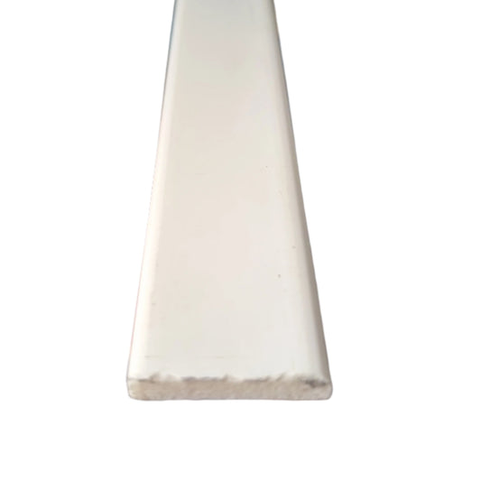 28mm D Section (Flat Back) White UPVC Trim 5mtr Length