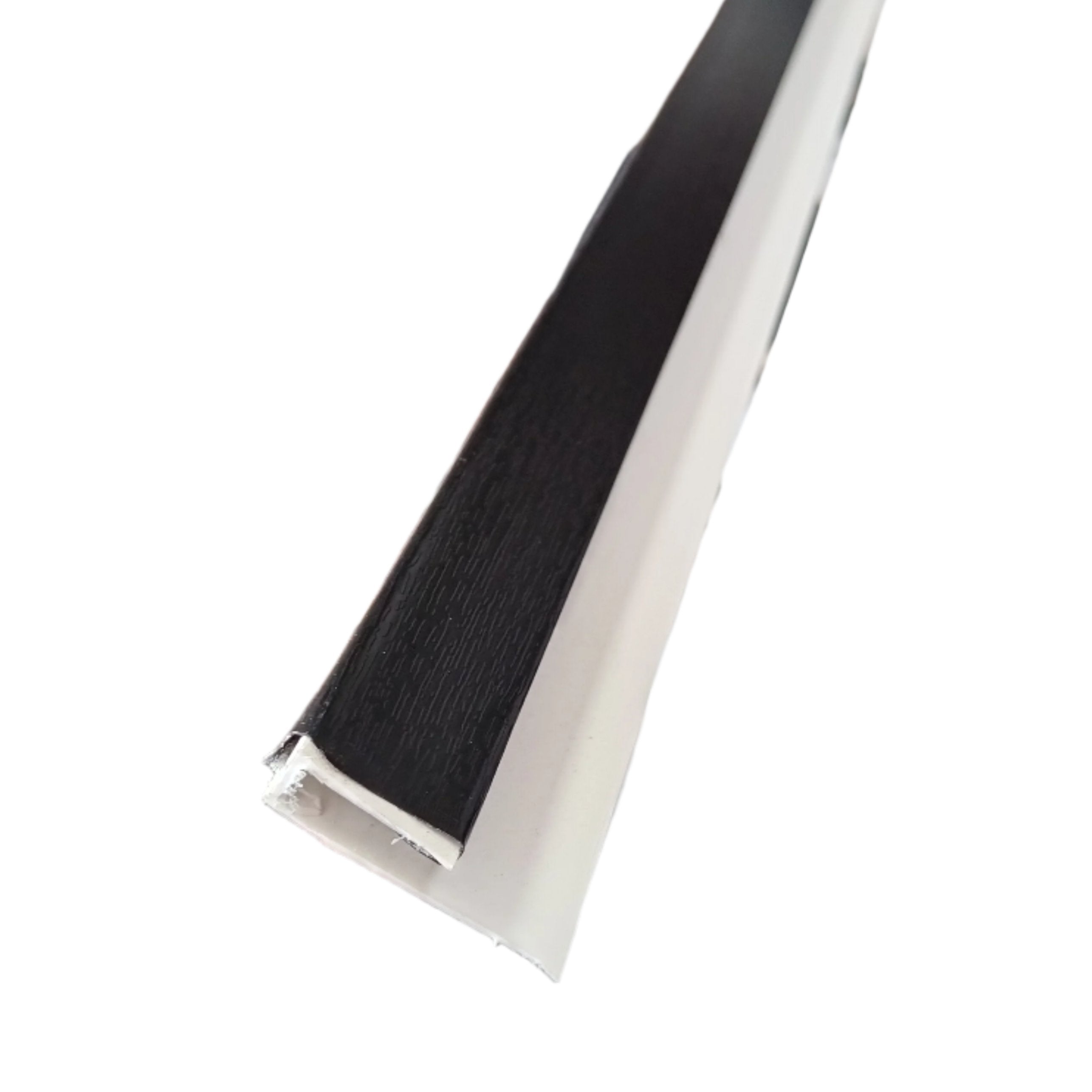 Hollow Soffit Starter Trim (J-Trim) 5mtr Black Woodgrain Foiled