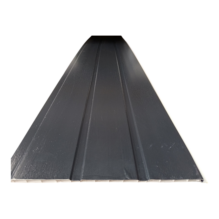 300mm UPVC Hollow Soffit Board 5mtr Anthracite Woodgrain Foiled