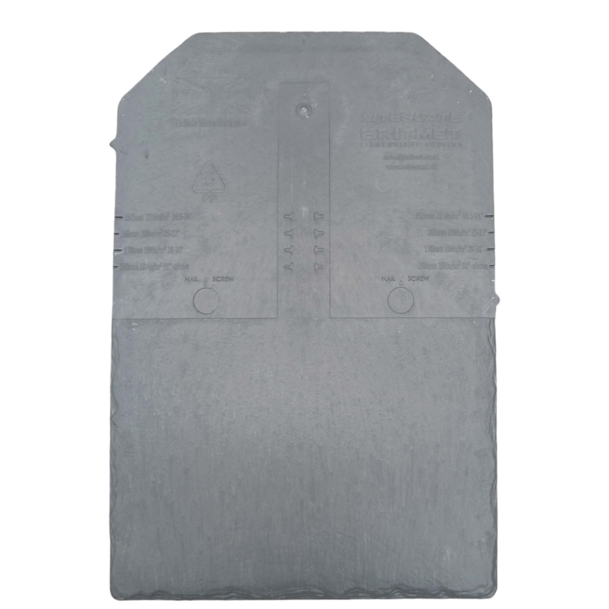 LiteSlate Low-Pitch Synthetic Roof Slate Slate Grey