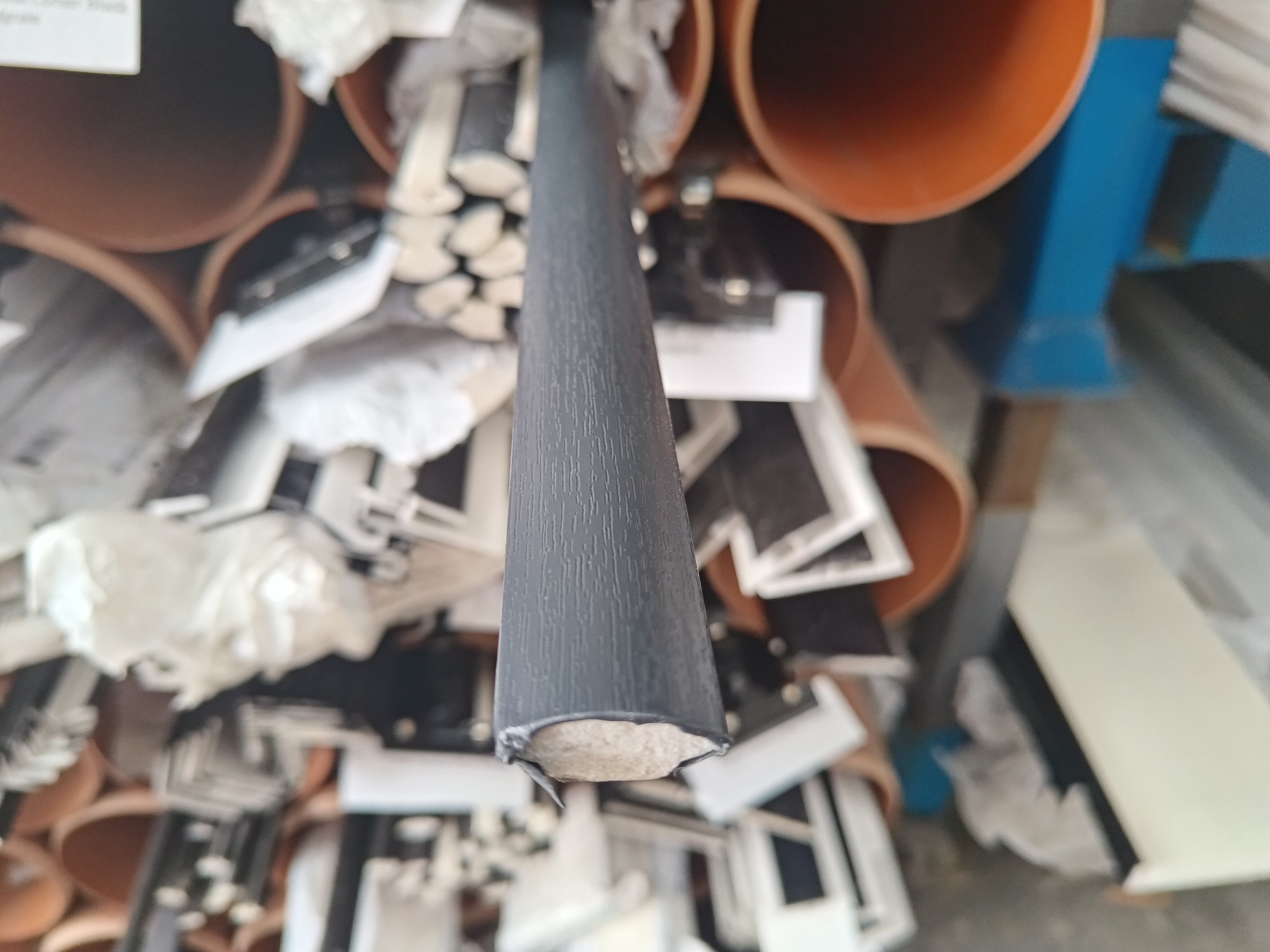 17.5mm Quadrant Anthracite Woodgrain Foiled UPVC Trim 5mtr Length