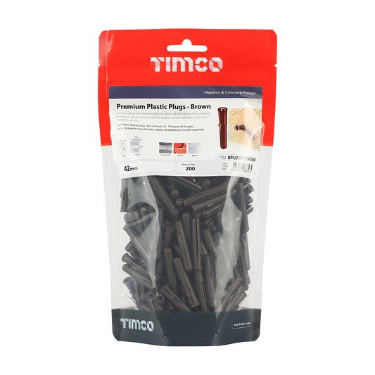 Timco Premium Plastic Brown Plugs