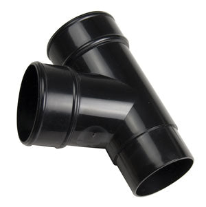 Kayflow Round Black Downpipe 112.5 Degree Y Branch