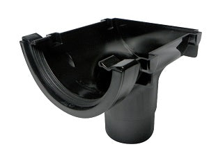 Kayflow Half Round Black Gutter Stop End Running Outlet